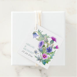 Farbenfrohe Aquarellfarben Wildblumen Frühjahrshoc Geschenkanhänger