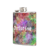 Farbenfrohe Aquarellfärbung Swirl aus Misty Pastel Flachmann (Links)