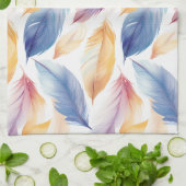 Farbenfrohe AquarellFedern Geschirrtuch (Gefaltet)