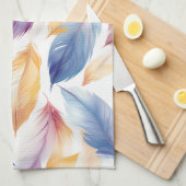 Farbenfrohe AquarellFedern Geschirrtuch (Viertel Falte)