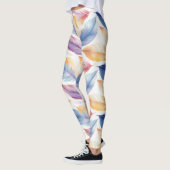 Farbenfrohe AquarellFedern Leggings (Links)