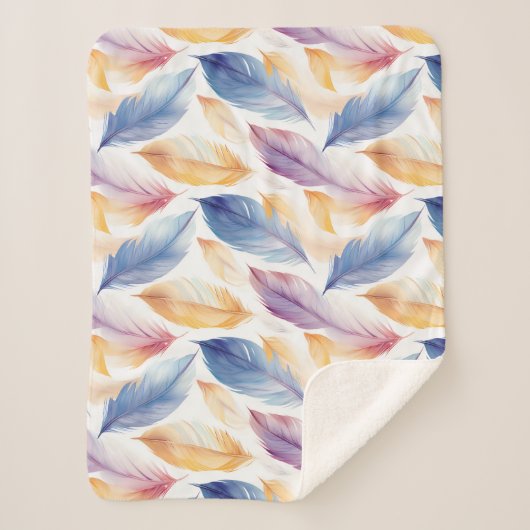Farbenfrohe AquarellFedern Sherpadecke (Vorderseite)