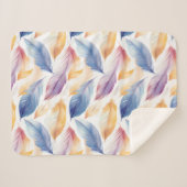Farbenfrohe AquarellFedern Sherpadecke (Vorderseite (Horizontal))