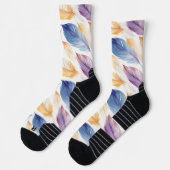 Farbenfrohe AquarellFedern Socken (Links)