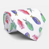 Farbenfrohe Aquarellfische Krawatte (Gerollt)