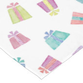Farbenfrohe Aquarellgeschenke Party Design Tischdecke (Schrägansicht)