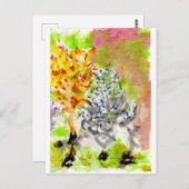 Farbenfrohe Aquarelllandschaften Postkarte (Vorne/Hinten)