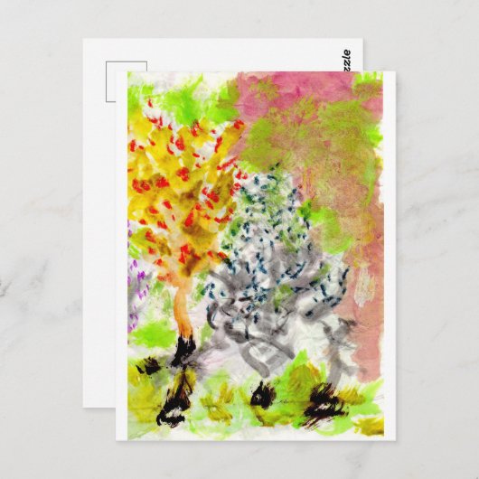 Farbenfrohe Aquarelllandschaften Postkarte (Vorne/Hinten)