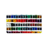Farbenfrohe Aquarellmalerei Adressaufkleber (Vorne)