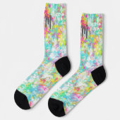 Farbenfrohe Aquarellmalerei Moderne Moderne Socken (Linkes Detail)