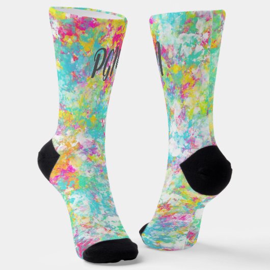Farbenfrohe Aquarellmalerei Moderne Moderne Socken (Gewinkelt)