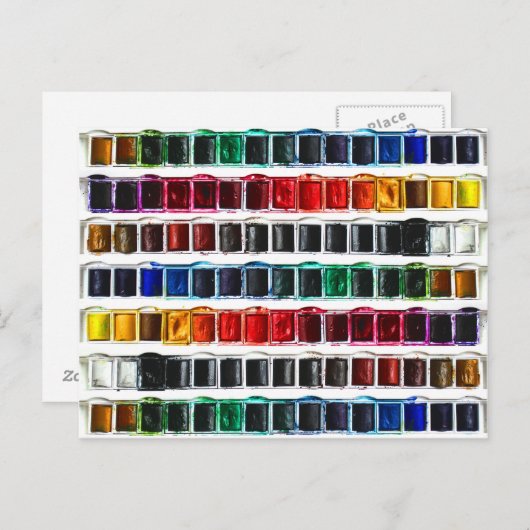 Farbenfrohe Aquarellmalerei Postkarte (Vorne/Hinten)