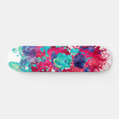 Farbenfrohe Aquarellspritze Skateboard (Horizontal)