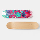 Farbenfrohe Aquarellspritze Skateboard (Horizontal)