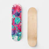 Farbenfrohe Aquarellspritze Skateboard (Vorderseite)