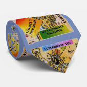 Farbenfrohe Aquarellstatue Freiheitsstatue 4. Juli Krawatte (Gerollt)