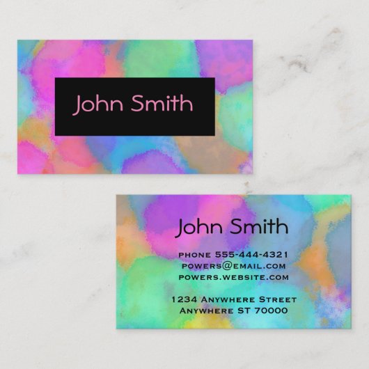 farbenfrohe Aquarelltöne Visitenkarte (Vorne/Hinten)