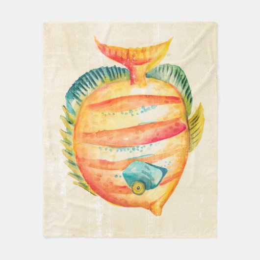 Farbenfrohe Aquarienfische Fleecedecke (Vorderseite)