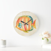 Farbenfrohe Aquarienfische Große Wanduhr (Zuhause)