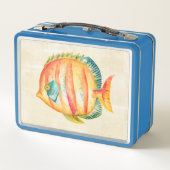 Farbenfrohe Aquarienfische Metall Lunch Box (Rückseite)