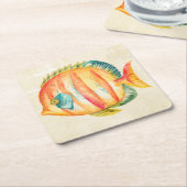 Farbenfrohe Aquarienfische Rechteckiger Pappuntersetzer (angewinkelt)