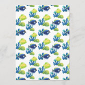 Farbenfrohe Aquarium Hochzeit Menükarte (Rückseite)