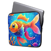 Farbenfrohe Aquarium Laptopschutzhülle (Vorderseite Links)