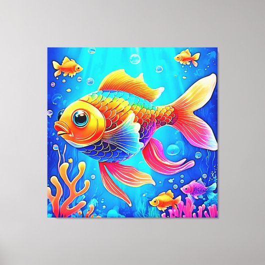 Farbenfrohe Aquarium Leinwanddruck (Vorderseite)