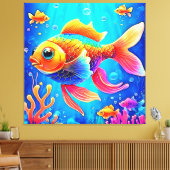 Farbenfrohe Aquarium Leinwanddruck (Insitu (Wohnzimmer))