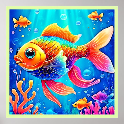 Farbenfrohe Aquarium Poster (Vorne)