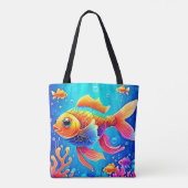 Farbenfrohe Aquarium Tasche (Rückseite)