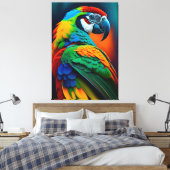 Farbenfrohe Ara Papagei Vogel MalCanvas Print Leinwanddruck (Insitu (Schlafzimmer))