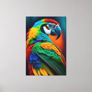 Farbenfrohe Ara Papagei Vogel MalCanvas Print Leinwanddruck