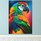 Farbenfrohe Ara Papagei Vogel MalCanvas Print Leinwanddruck (Insitu (Holzboden))