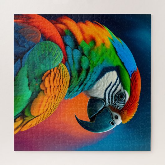 Farbenfrohe Ara Papagei Vogel MalCanvas Print Puzzle (Horizontal)