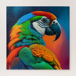 Farbenfrohe Ara Papagei Vogel MalCanvas Print Puzzle