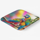 Farbenfrohe Ara Parrots auf einem Zweig-45739 Pappteller (Gewinkelt)