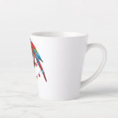 Farbenfrohe Ara Parrots trinken Rot Milchtasse (Rechts)