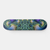 Farbenfrohe architektonische Spiralen Fraktal Abst Skateboard (Horizontal)