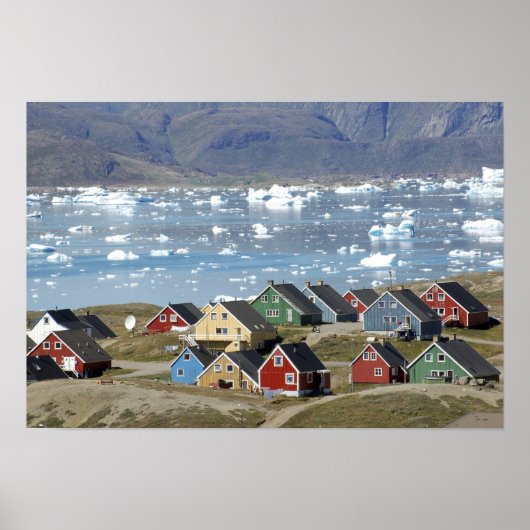 Farbenfrohe Architektur der Stadt, Narsaq, Poster (Vorne)