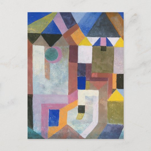 Farbenfrohe Architektur | Paul Klee Postkarte (Vorderseite)