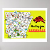 Farbenfrohe Arkansas Postkarte Karte drucken Poster (Vorne)