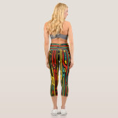 Farbenfrohe Art Deco Capri Leggings (Rückseite)