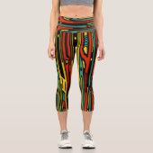Farbenfrohe Art Deco Capri Leggings (Vorderseite)