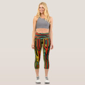 Farbenfrohe Art Deco Capri Leggings (Vorderseite)