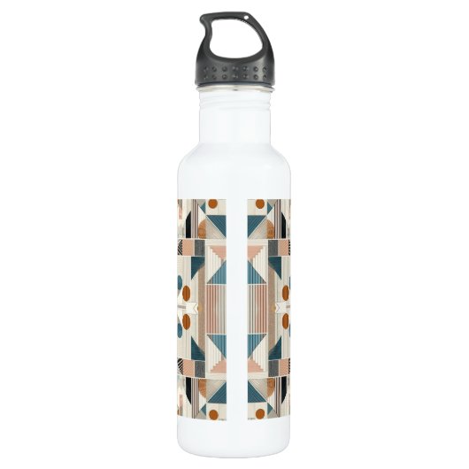 Farbenfrohe Art Deco Design Edelstahlflasche (Rückseite)