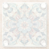 Farbenfrohe Art Deco Design Glasuntersetzer (Rückseite)