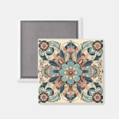 Farbenfrohe Art Deco Design Magnet (Vorderseite/Rückseite)