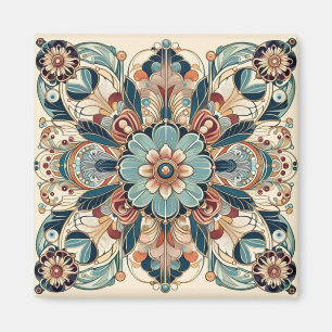 Farbenfrohe Art Deco Design Magnet