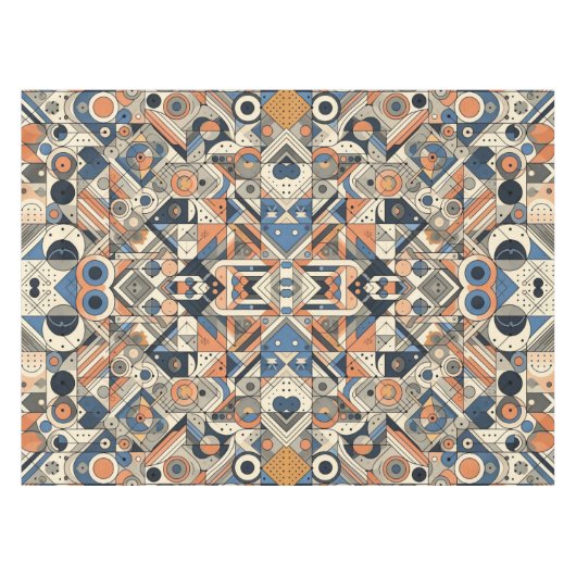 Farbenfrohe Art Deco Design Tischdecke (Vorderseite (Horizontal))